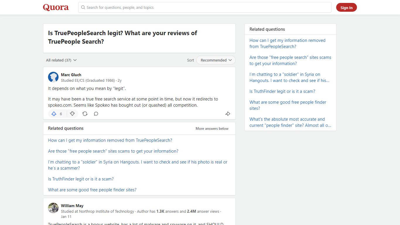 Is TruePeopleSearch legit? What are your reviews of TruePeople ... - Quora